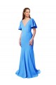Stretch Crepe V-Back Sweep Train V-Neck Mermaid, Sheath Prom Dress / Bridesmaid Dress Sudbury