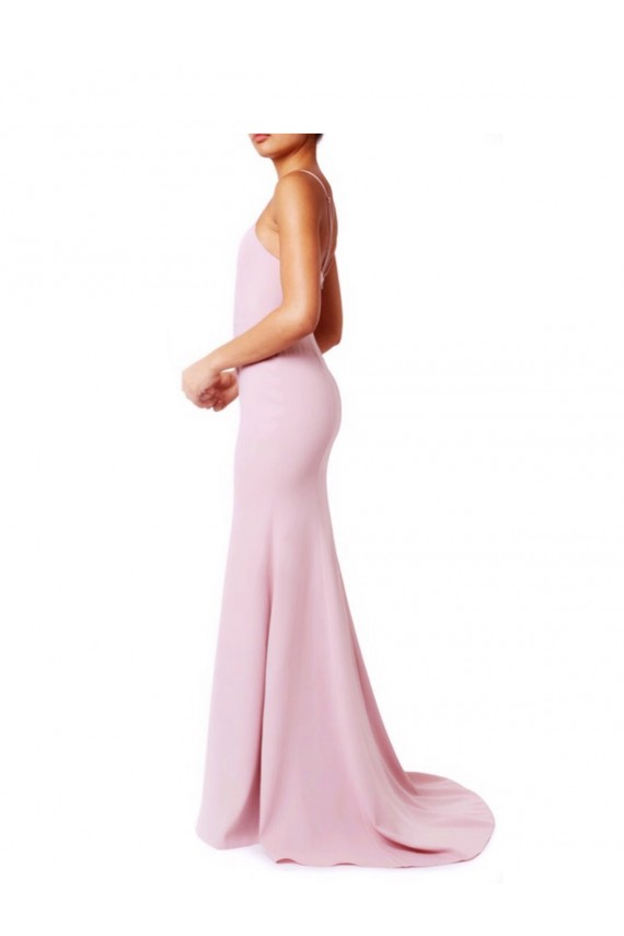 Stretch Crepe Criss Cross Open Back Long Spaghetti Straps Mermaid, Sheath Prom Dress / Bridesmaid Dress Sudbury