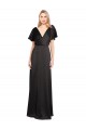 Stretch Satin Open Back Long V-Neck A-Line Bridesmaid Dress / Evening Dress Sudbury