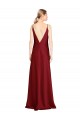 Stretch Satin V-Back Long V-Neck A-Line Black Tie Evening Gown / Prom Dress / Bridesmaid Dress Sudbury