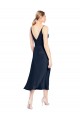 Stretch Satin V-Back Midi Length V-Neck A-Line Formal Evening Gown / Prom Dress / Bridesmaid Dress Sudbury