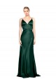 Stretch Satin V-Back Long Spaghetti Straps Sheath Formal Evening Gown / Prom Dress / Bridesmaid Dress Sudbury