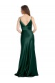 Stretch Satin V-Back Long Spaghetti Straps Sheath Formal Evening Gown / Prom Dress / Bridesmaid Dress Sudbury