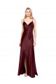Stretch Satin Long Spaghetti Straps A-Line Bridesmaid Dress / Evening Dress Sudbury