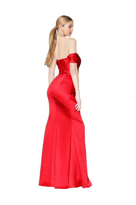 Stretch Satin Long Off the Shoulder Mermaid Formal Evening Gown / Prom Dress / Bridesmaid Dress Sudbury