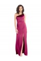 Stretch Satin Open Back Long One Shoulder A-Line Formal Evening Gown / Prom Dress / Bridesmaid Dress Sudbury