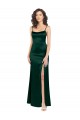 Stretch Satin Open Back Long Scoop Neck A-Line Formal Evening Gown / Prom Dress / Bridesmaid Dress Sudbury