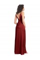 Stretch Satin V-Back Long V-Neck A-Line Formal Dress / Bridesmaid Dress Sudbury