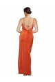 Stretch Satin Criss Cross Back Sweep Train Spaghetti Straps Sheath Formal Evening Gown / Prom Dress / Bridesmaid Dress Sudbury