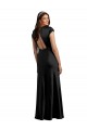 Stretch Satin Keyhole Back Long V-Neck A-Line Formal Evening Gown / Prom Dress / Bridesmaid Dress Sudbury