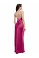 Stretch Satin Low Back Long Spaghetti Straps A-Line Formal Evening Dress / Bridesmaid Dress Sudbury