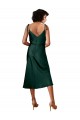 Stretch Satin Midi Length Cowl Neck Sheath Black Tie Evening Gown / Prom Dress / Bridesmaid Dress Sudbury