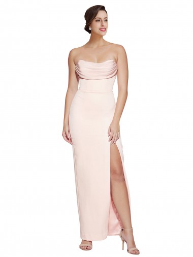 Stretch Satin Low Back Long Cowl Neck Mermaid Formal Evening Gown / Prom Dress / Bridesmaid Dress Sudbury