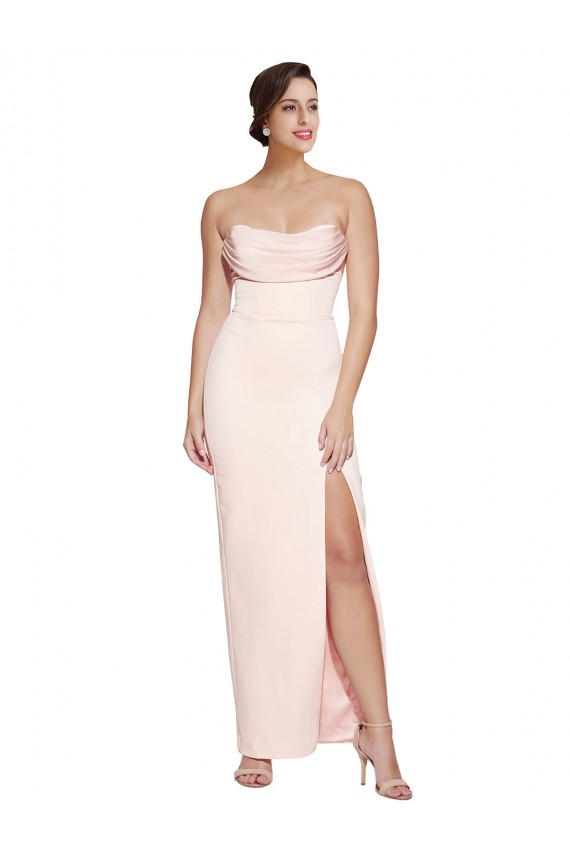 Stretch Satin Low Back Long Cowl Neck Mermaid Formal Evening Gown / Prom Dress / Bridesmaid Dress Sudbury
