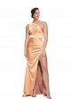 Stretch Satin Criss Cross Open Back Long One Shoulder Sheath Formal Evening Gown / Prom Dress / Bridesmaid Dress Sudbury