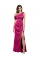 Stretch Satin Long One Shoulder A-Line Bridesmaid Dress / Evening Dress Sudbury