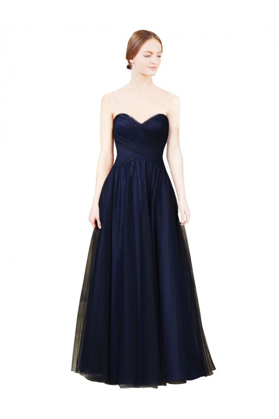 Tulle Long Sweetheart Dark Navy A-Line Bridesmaid Dress / Evening Dress Sudbury