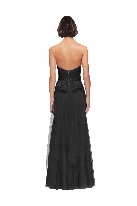 Tulle Sleeveless Sweetheart Black A-Line Bridesmaid Gown Sudbury