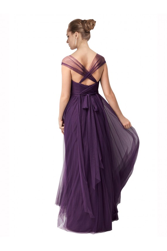 Tulle Long Sweetheart Plum Purple A-Line Bridesmaid Dress Sudbury