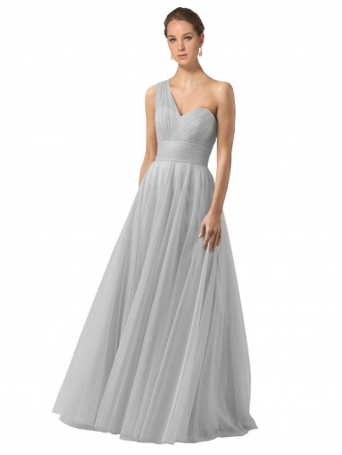 Tulle Long One Shoulder A-Line Bridesmaid Gown Sudbury