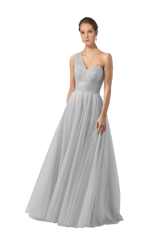 Tulle Long One Shoulder A-Line Bridesmaid Gown Sudbury