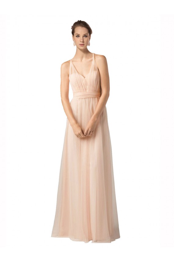 Tulle Long Sweetheart Nude A-Line Bridesmaid Dress / Evening Dress Sudbury