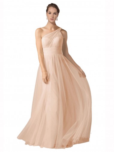 Tulle Keyhole Back Long Spaghetti Straps A-Line Formal Dress / Bridesmaid Dress Sudbury