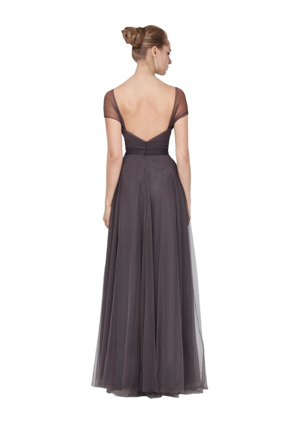Tulle Long Sweetheart Pewter A-Line Bridesmaid Dress Sudbury