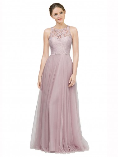 Tulle & Lace Long Sweetheart Light Lilac A-Line Bridesmaid Dress Sudbury