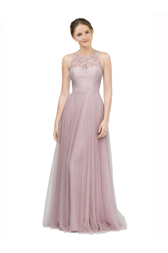 Tulle & Lace Long Sweetheart Light Lilac A-Line Bridesmaid Dress Sudbury