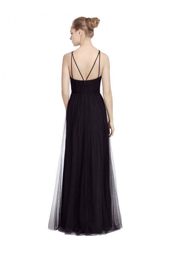 Tulle Long Spaghetti Straps A-Line Bridesmaid Gown Sudbury