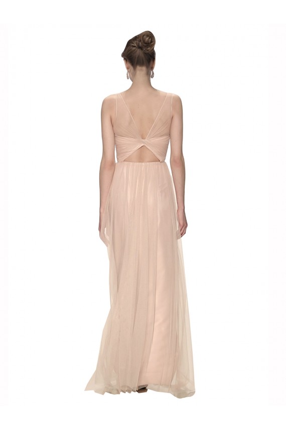 Tulle Long Illusion Neck Sheath Bridesmaid Dress Sudbury