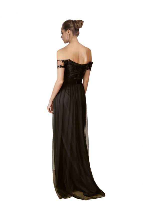 Tulle & Sequin Long Off the Shoulder A-Line Bridesmaid Dress Sudbury