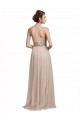 Tulle Long Halter Neck Nude A-Line Bridesmaid Dress Sudbury