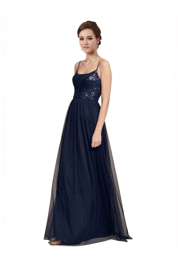 Tulle & Lace Long Spaghetti Straps A-Line Bridesmaid Dress Sudbury