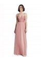 Tulle Long V-Neck Rose Pink A-Line Bridesmaid Dress Sudbury