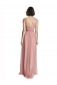 Tulle Long V-Neck Rose Pink A-Line Bridesmaid Dress Sudbury