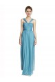 Tulle Long Spaghetti Straps Sky Blue A-Line Bridesmaid Dress Sudbury