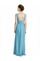 Tulle Long Spaghetti Straps Sky Blue A-Line Bridesmaid Dress Sudbury