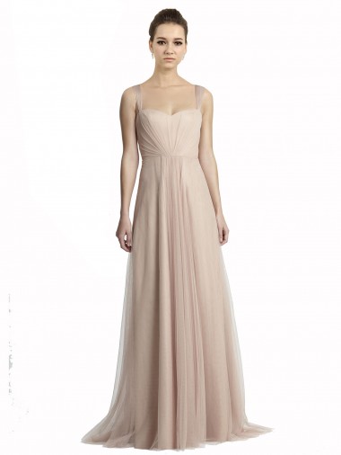 Tulle Long Square Neck A-Line Bridesmaid Evening Dress Sudbury