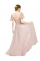 Tulle Long V-Neck Pink A-Line Formal Dress / Bridesmaid Dress Sudbury