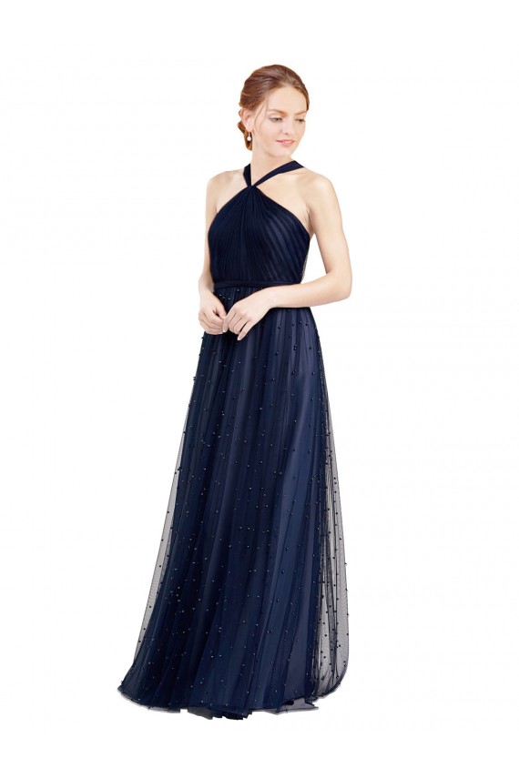 Tulle Long Halter Neck A-Line Bridesmaid Dress / Evening Dress Sudbury