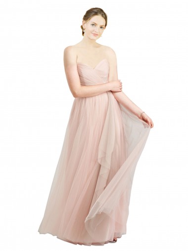 Tulle Long Sweetheart Pink A-Line Bridesmaid Dress / Evening Dress Sudbury