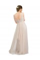 Tulle Open Back Long Scoop Neck A-Line Semi Formal Evening Dress / Bridesmaid Dress Sudbury