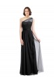 Tulle Long One Shoulder Black A-Line Bridesmaid Dress Sudbury