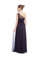 Tulle Long One Shoulder Black A-Line Bridesmaid Dress Sudbury