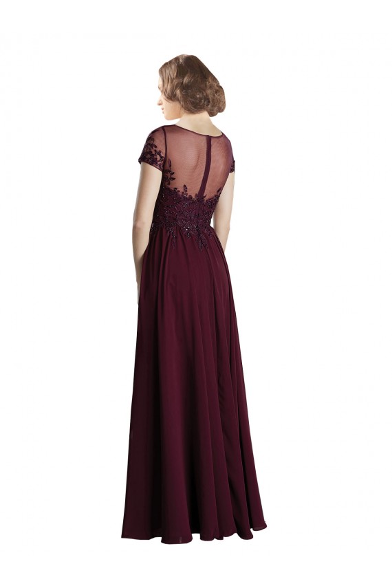Tulle & Soft Chiffon Long Jewel Neck A-Line Bridesmaid Dress Sudbury