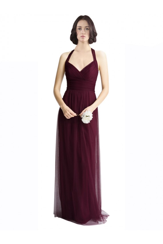 Tulle Open Back Long Halter Neck A-Line Bridesmaid Dress / Evening Dress Sudbury