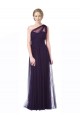 Tulle Long One Shoulder Plum A-Line Bridesmaid Dress Sudbury