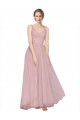 Tulle V-Back Long V-Neck Pink A-Line Bridesmaid Dress Sudbury